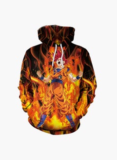 Buy 3D Printing Long Sleeve Hoodie Multicolour in Saudi Arabia