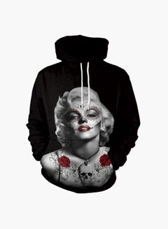 Buy 3D Printing Long Sleeve Hoodie Black in Saudi Arabia