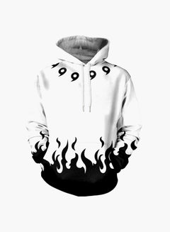 Buy 3D Printing Long Sleeve Hoodie Black/White in Saudi Arabia