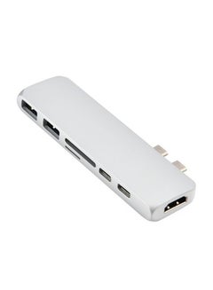 Buy Type-C Dual USB 3.0 Hub Adapter For MacBook Pro White in Egypt