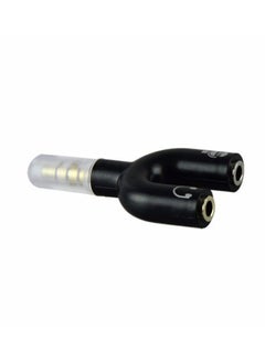 Buy U Shape 3.5mm One To Two Stereo Audio Earphone Mic Splitter Adapter Connector Black in Saudi Arabia