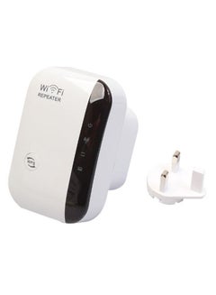 Buy 300M UK Wireless WIFI Repeater Signal Amplifier AP Router Through Walls White/Black in UAE