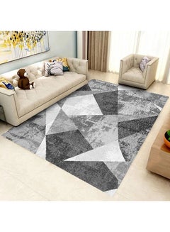 Buy 3D Geometric Pattern Living Room Carpet Polycarbonate Multicolour 120X160cm in Saudi Arabia