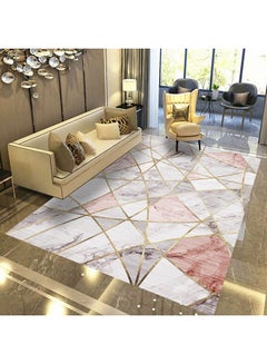 Buy Interior Remodeling Warm Living Luxurious Geometric Pattern Rectangular Anti-Slip Carpet, Fabric, Rectangle Multicolour 40x60cm in Saudi Arabia