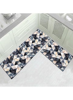 اشتري 3D Geometric Pattern Rugs Fashion Modern Area Non-Slip Floor Carpet For Living Room Bedroom And Kitchen Multicolour 50x160cm في السعودية