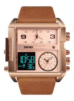Buy Water Resistant Analog/Digital Wrist Watch 1391 - 55 mm - Brown in Saudi Arabia