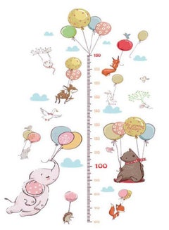 Buy Cartoon Printed Height Measuring Wall Sticker Multicolour 60 x 90centimeter in UAE