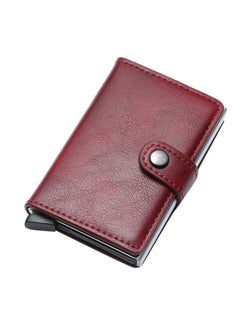 Buy Automatic PU Leather Credit Card Holder Red in UAE