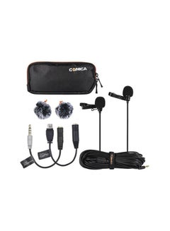 Buy Dual-Head Lavalier Mic Lapel Clip-on Condenser Microphone CVM-D02 Black in Egypt