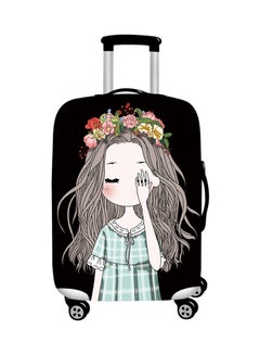 Buy Printed Cute Girl Luggage Cover Black in Saudi Arabia