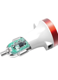 Buy 2 Port Mini Dual USB Car Charger Adapter Red/White in UAE