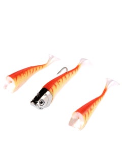Buy 3-Piece Artificial Sea Soft Fishing Lure With Barbed Hook Set in UAE