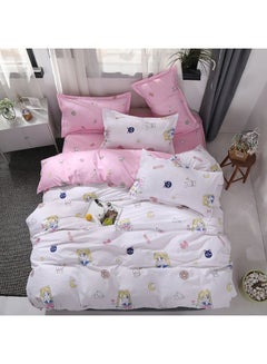 Buy 4-Piece Gorgeous Floral Design Duvet Cover Set Cotton Multicolour Queen in Saudi Arabia