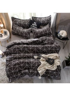 Buy 4-Piece Gorgeous Floral Design Duvet Cover Set Cotton Black/White in Saudi Arabia