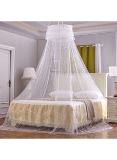 Buy Anti-Mosquito Net With High Circular Ceiling Dome Polyester White in UAE