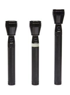Buy 3-Piece Rechargeable LED Search Light Combo Black in UAE
