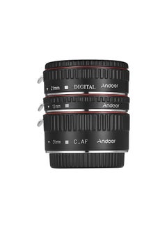 Buy 3-Piece Extension Tube Set For Canon EOS 35mm Lens Black/Red in UAE