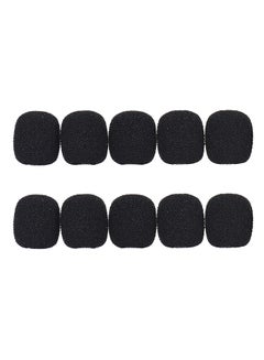 Buy 10-Piece Lapel Headset Microphone Windscreen Foam Cover D54341 Black in UAE