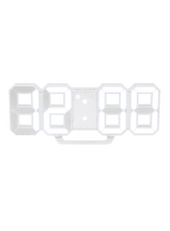 Buy Multifunctional LED Digital Wall Clock 12H/24H Time Display With Alarm White 22x9.3x4.5cm in UAE