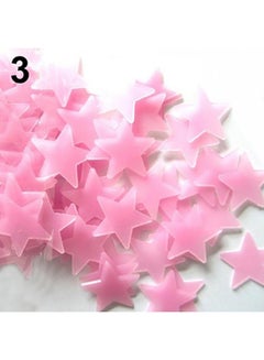 Buy 100-Piece Home Glow in The Dark Stars Ceiling Wall Stickers Pink in UAE