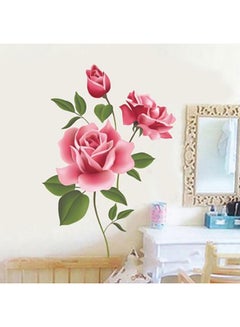 Buy TV Background Removable Rose Flower Wall Sticker Multicolour 50 x 70centimeter in Saudi Arabia