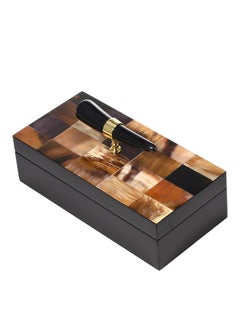 Buy Rectangular Jewelry Box with Horn Stripes Multicolour 969grams in Saudi Arabia