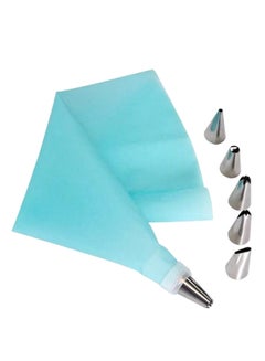 Buy 6-Piece Nozzle Set With Mounting Cone Blue/Silver in Saudi Arabia