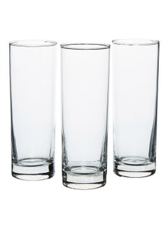 Buy 3-Piece Crystal Tango Long Glass Set Clear 300ml in UAE