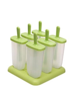 Buy 2-Piece Ice Cream Popsicle Mold Box Set Green/Clear 16*14*15centimeter in Saudi Arabia