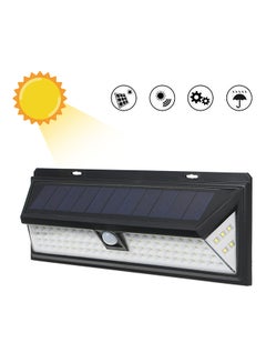 Buy 90 LED Solar Power PIR Motion Sensor Wall Light Outdoor Lamp Black 0.53kg in Saudi Arabia