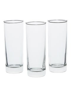 اشتري 3-Piece Whisky Glass Set Clear 215 مل في الامارات