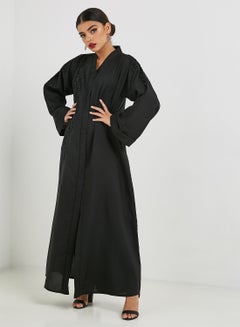 Buy Bead Embellished Abaya Black in UAE