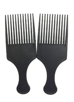 Buy Afro Comb Curly Hair Brush Black 19 x 7 x 1cm in UAE