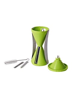 Buy Vegetable Spiral Slicer With Cleaning Brush Green/White 7.5x3.5x3.5inch in UAE