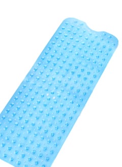 Buy Anti-Slip Bath Mat With Suction Cup Blue 100 x 40cm in Saudi Arabia