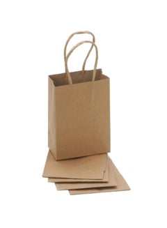 Buy 5-Piece Micro Paper Gift Bags Brown in UAE