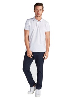 Buy Chino Slim Fit Trousers Dark Blue in UAE