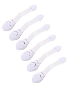 Buy 6-Piece Baby Safety Fridge Cabinet Cupboard Lock White 1 x 1 x 1cm in Saudi Arabia