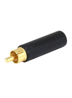 Buy 2-Pack RCA Plug To 6.35mm Mono Jack Adaptor Black/Gold in UAE