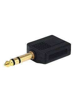 Buy Gold Plated Stereo Jack Splitter Adapter Black/Gold in UAE