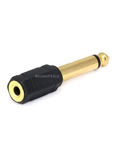 Buy 2-Piece Female Mono Plug To Male Stereo Jack Adaptor Black/Gold in UAE