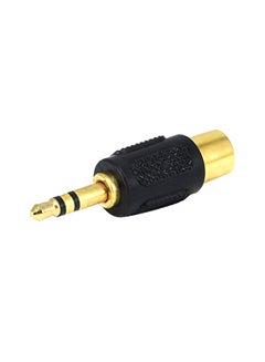 Buy Stereo Plug Male To Female RCA Jack Adaptor Black/Gold in UAE