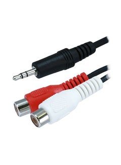 Buy Stereo Plug To 2-RCA Jack Cable Black/Red/White in Saudi Arabia