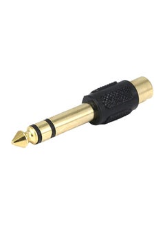 Buy Gold Plated Stereo Plug To RCA Jack Connector Black/Gold in UAE