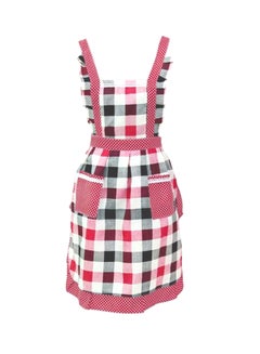 Buy Anti Dirt Plaid Sleeveless Apron Red/Black/White 64 x  82cm in Egypt