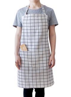 Buy Casual Adjustable Plaid Cotton Apron White/Black in Egypt