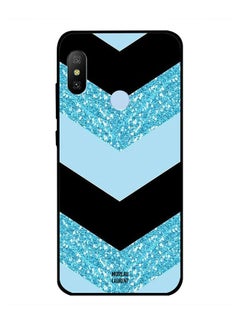 اشتري غطاء حماية واقٍ لهاتف شاومي ريدمي نوت 6 بتصميم أزرق لامع وأسود سادة في الامارات
