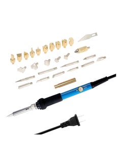 Buy 28-Piece Electric Welding Soldering Iron Kit Carving Pyrography Tool Multicolour 20.5 x 14.5 x 4centimeter in UAE