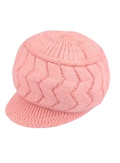 Buy Knitted Beret Crochet Cap Pink in UAE