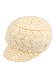 Buy Knitted Beret Crochet Cap Beige in Saudi Arabia